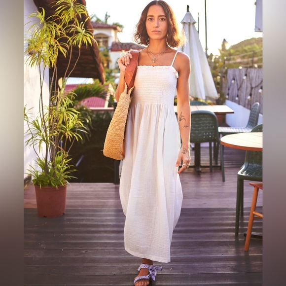 Faherty Dresses & Skirts - NWT Faherty Women's Lakeview Organic Cotton Midi Dress White Size XL